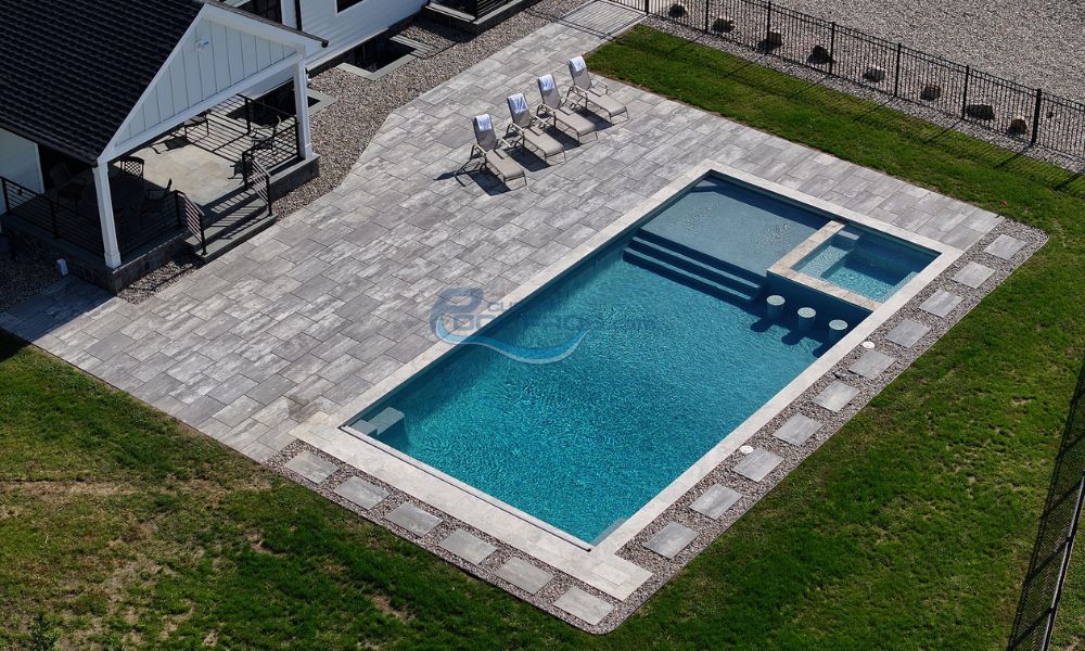gunite pool with in pool stools in Randolph PA